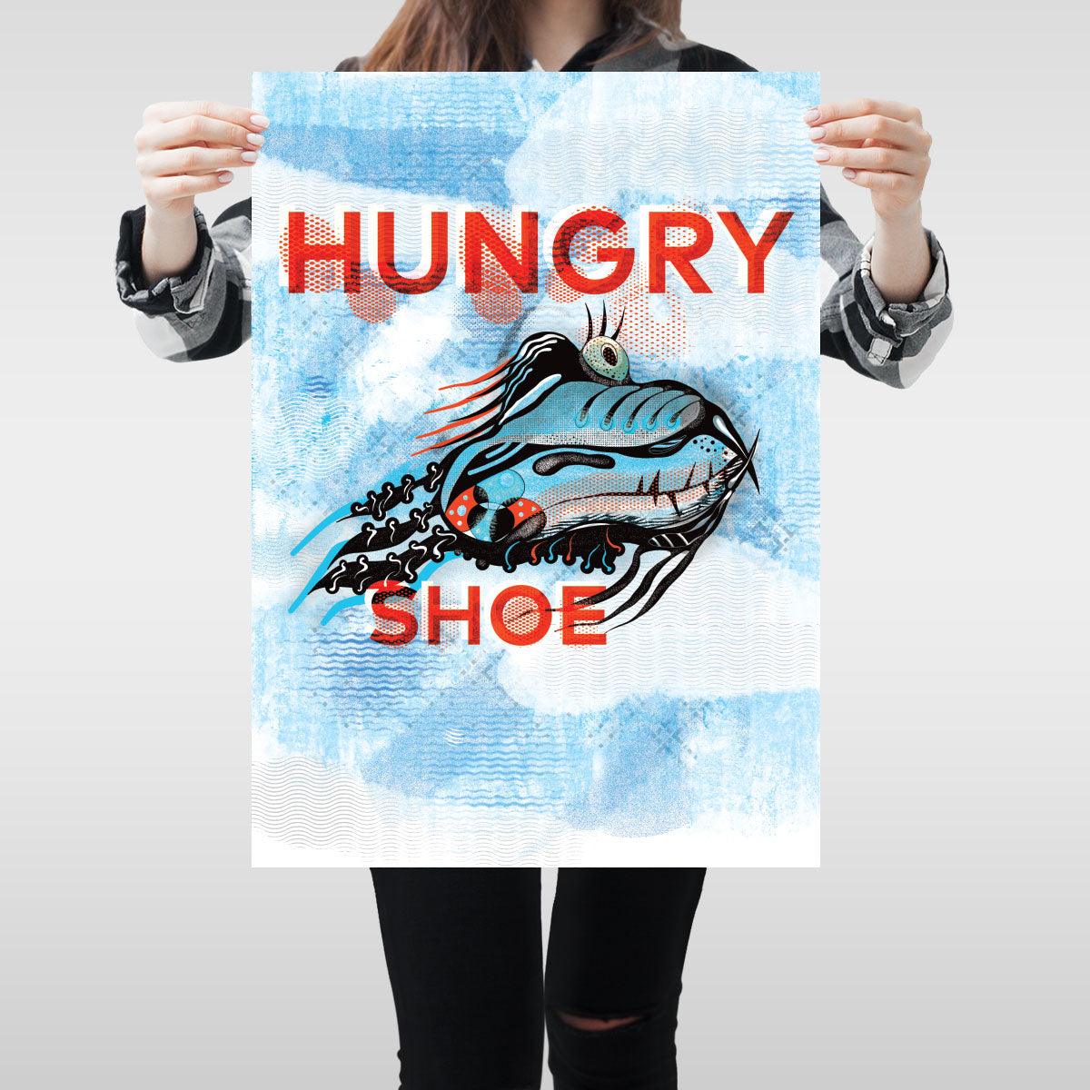 Hungry Shoe Wall Art Print Home Kitchen Living Room Unframed Unique Poster - Kuzi Tees