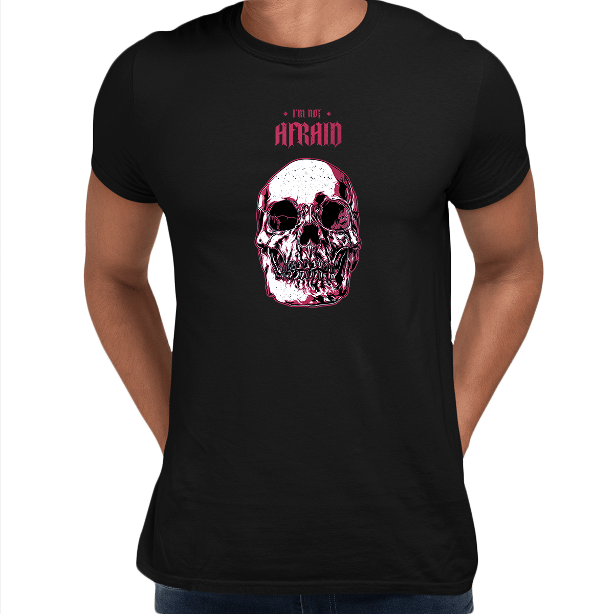 I Am Not Afraid Death Human Skull Design Fast Delivery Unisex T-shirt - Kuzi Tees