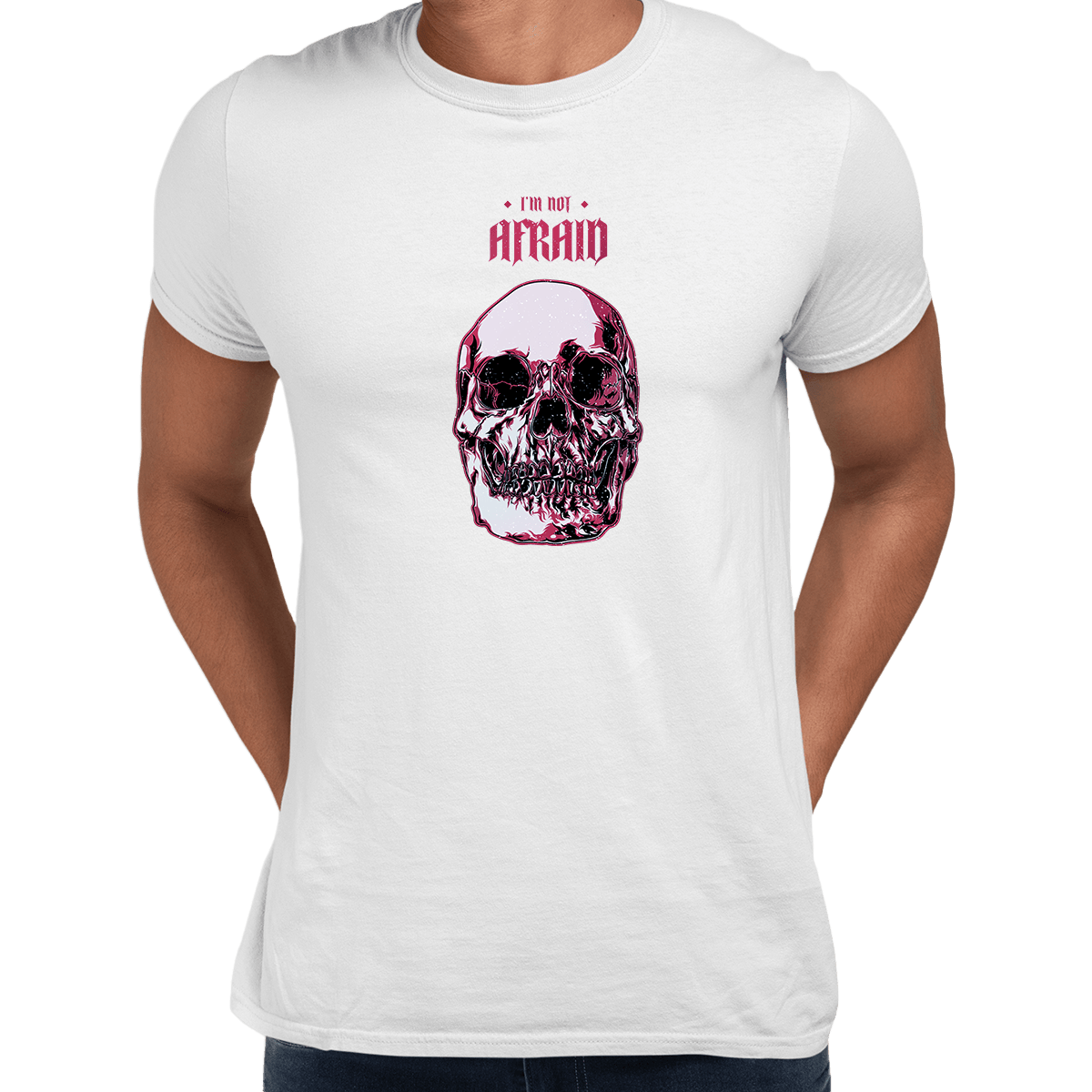 I Am Not Afraid Death Human Skull Design Fast Delivery Unisex T-shirt - Kuzi Tees
