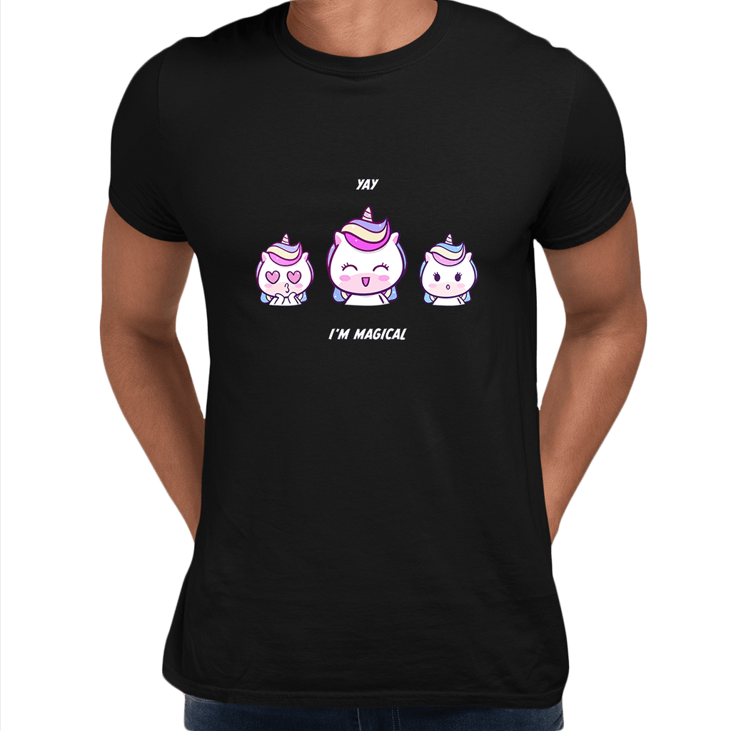 I am Magical Unicorn Emoji OMG YAY Face Expression Mobile T Shirt Kuzi Tees