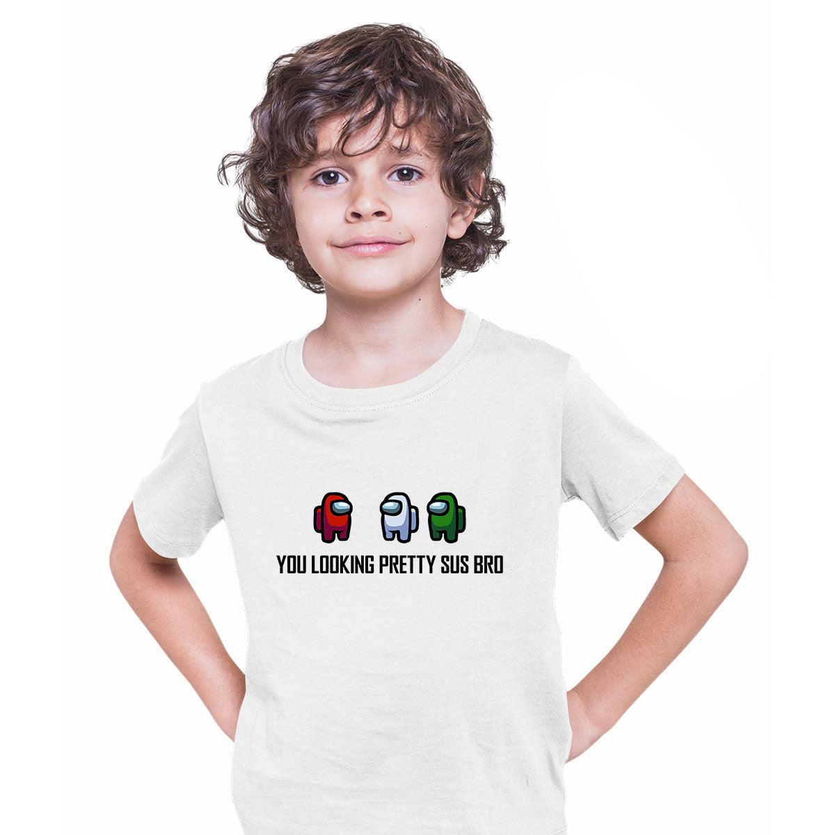 Among Us Sus Bro Imposter Gaming T-Shirt Crew Mate Funny Cool Gift Christmas T-shirt for Kids - Kuzi Tees