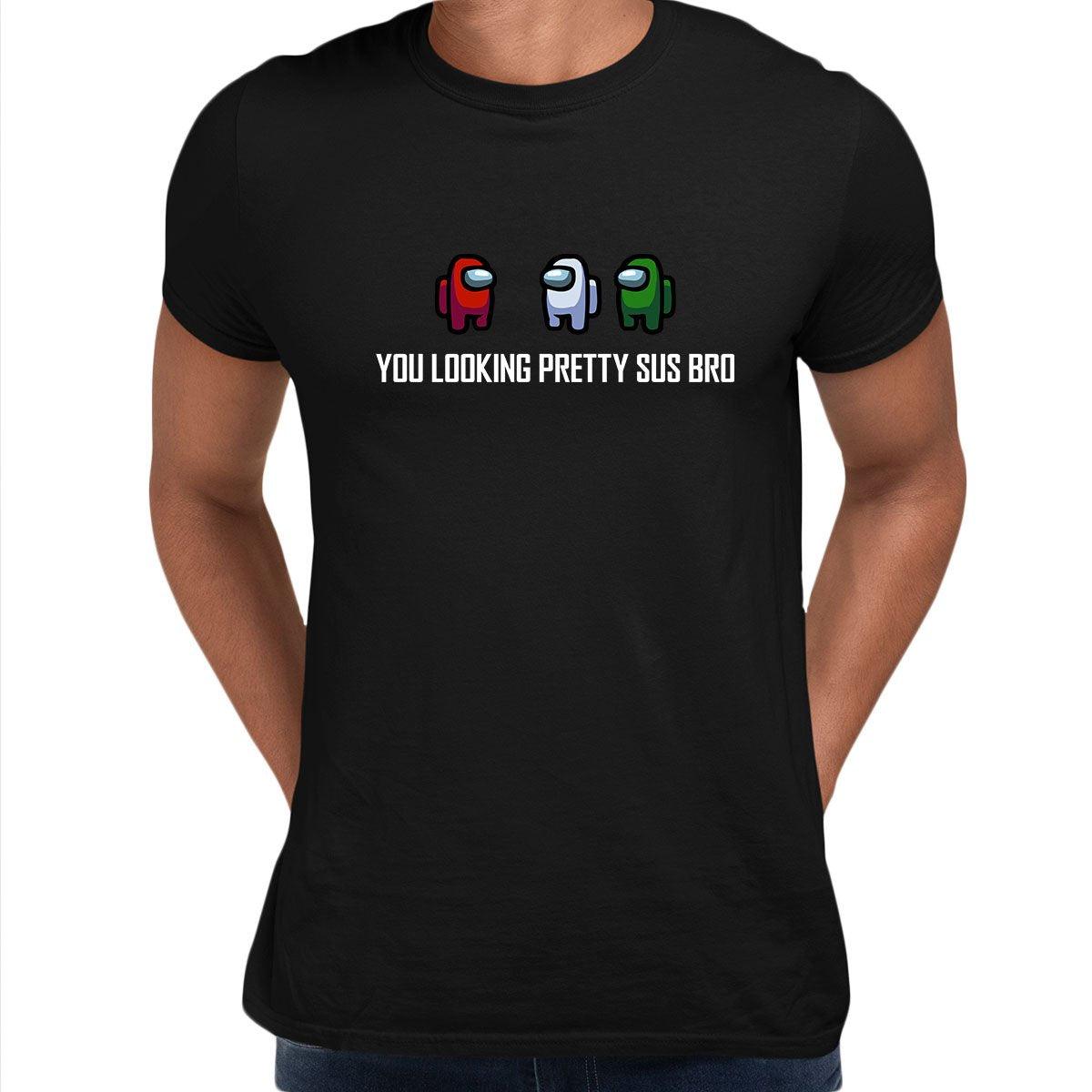 Among Us Sus Bro Imposter Gaming Black S Unisex T-Shirt - Discounted - Kuzi Tees