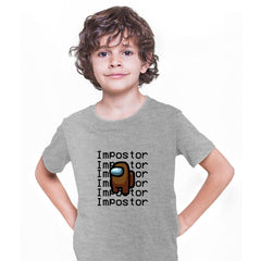 Brown Impostor Among Us Gamer Kids T-shirt Xmas Funny Viral Game Retro Tee - Kuzi Tees