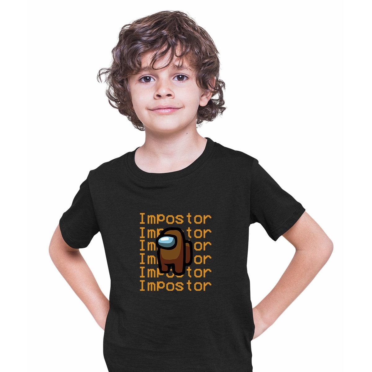 Brown Impostor Among Us Gamer Kids T-shirt Xmas Funny Viral Game Retro Tee - Kuzi Tees