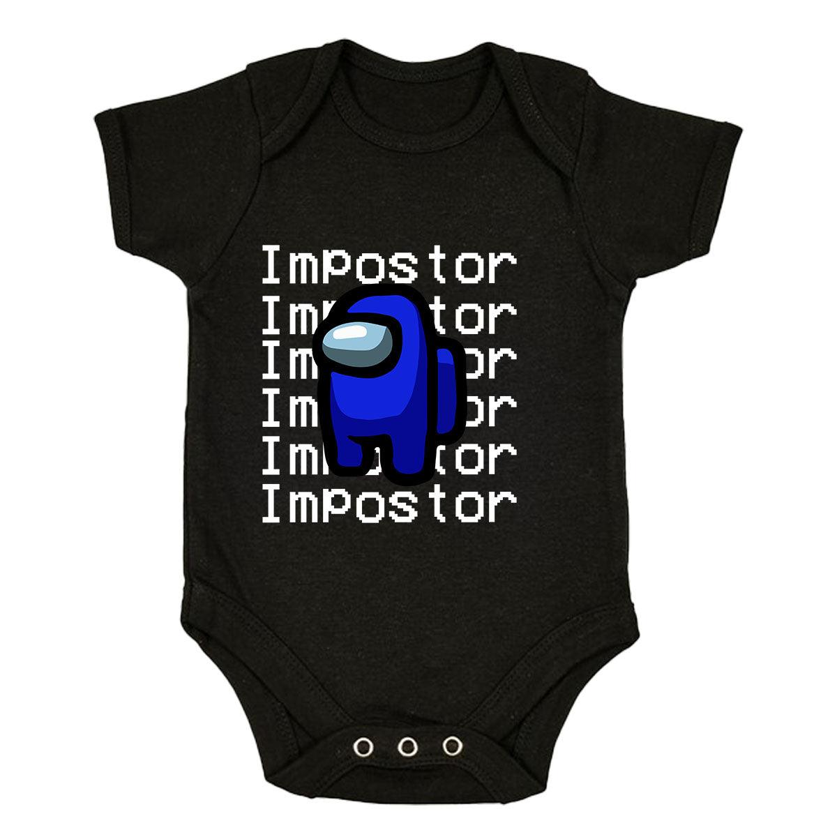 Impostor Among Us Gamer Xmas Funny Dark Blue Viral Game Retro Baby & Toddler Body Suit - Kuzi Tees