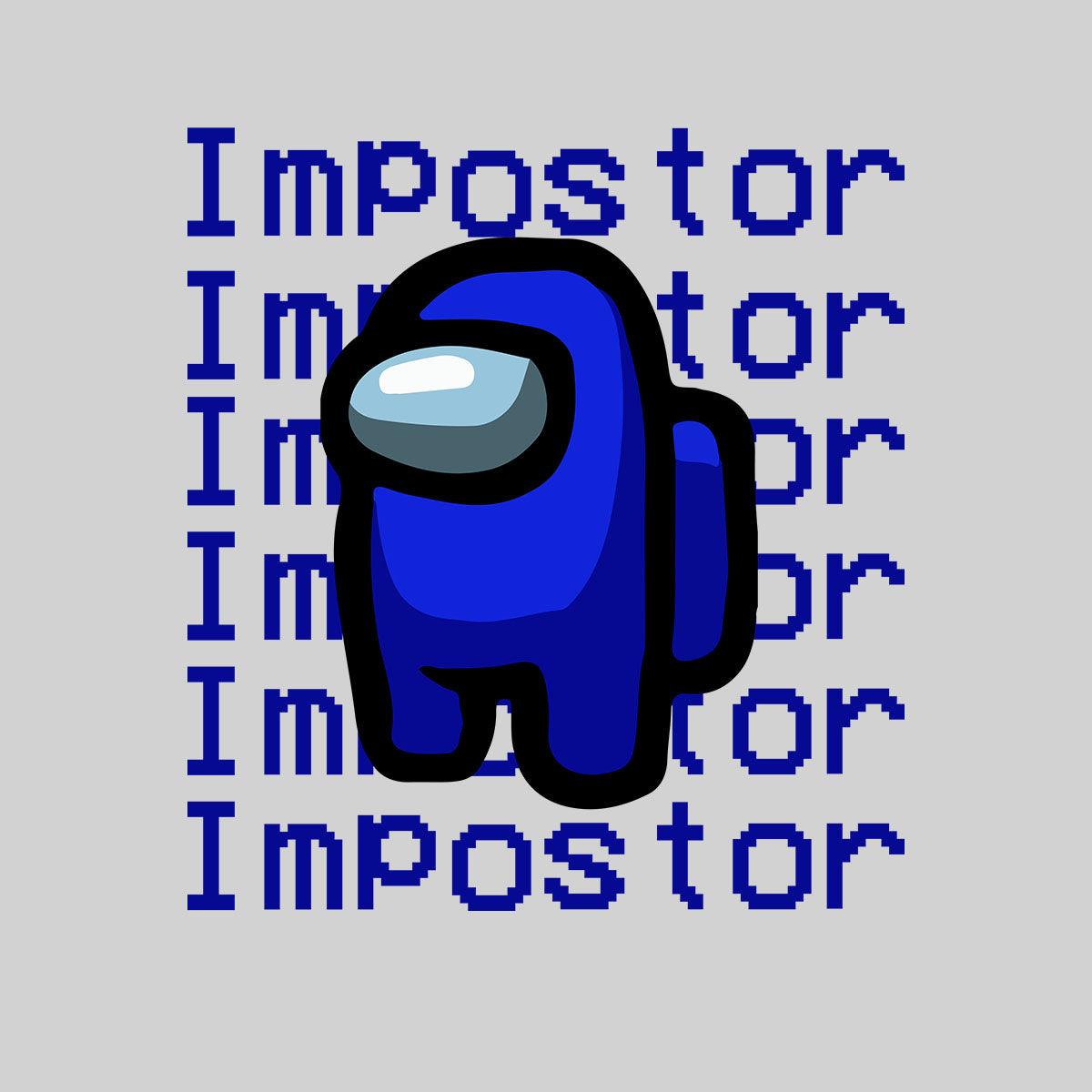 Impostor Among Us Gamer Male Tee Xmas Funny Dark Blue Viral Game Retro Unisex T-shirt - Kuzi Tees