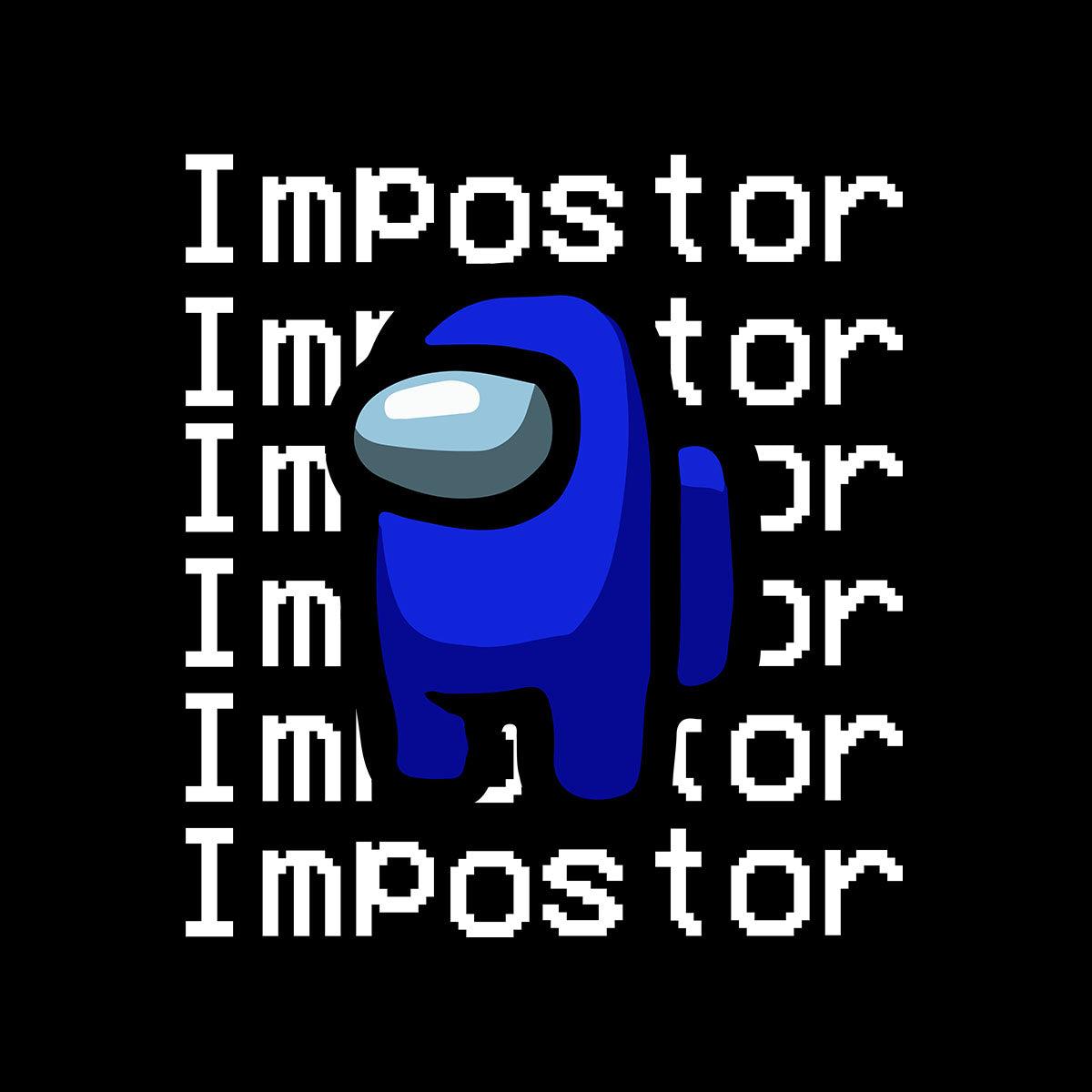 Impostor Among Us Gamer Male Tee Xmas Funny Dark Blue Viral Game Retro Unisex T-shirt - Kuzi Tees