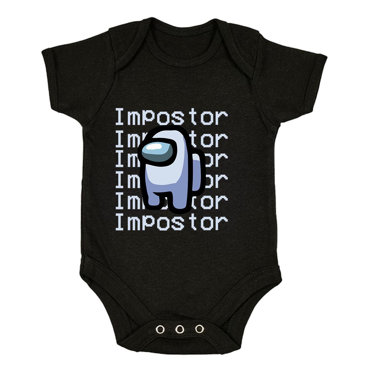 Impostor Among Us Gamer Xmas Funny Grey Viral Game Retro Baby & Toddler Body Suit - Kuzi Tees