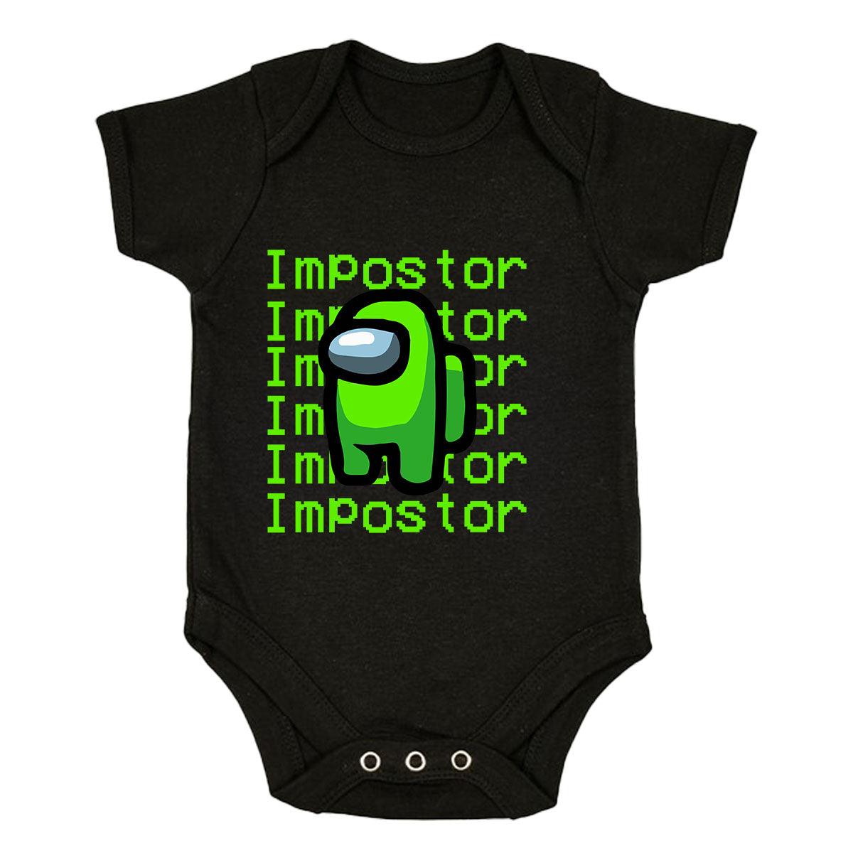 Impostor Among Us Gamer Xmas Funny Light Green Viral Game Retro Baby & Toddler Body Suit - Kuzi Tees