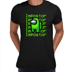 Light Green Impostor Among Us Gamer Game Retro Black XL Unisex T-Shirt - Discounted - Kuzi Tees