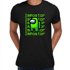 Impostor Among Us Gamer Male Tee Xmas Funny Light Green Viral Game Retro Unisex T-Shirt - Kuzi Tees