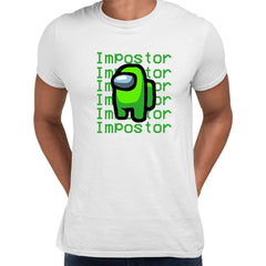 Impostor Among Us Gamer Male Tee Xmas Funny Light Green Viral Game Retro Unisex T-Shirt - Kuzi Tees