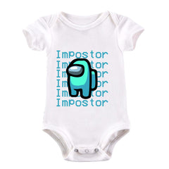Impostor Among Us Gamer Xmas Funny Light Blue Viral Game Retro Baby & Toddler Body Suit - Kuzi Tees