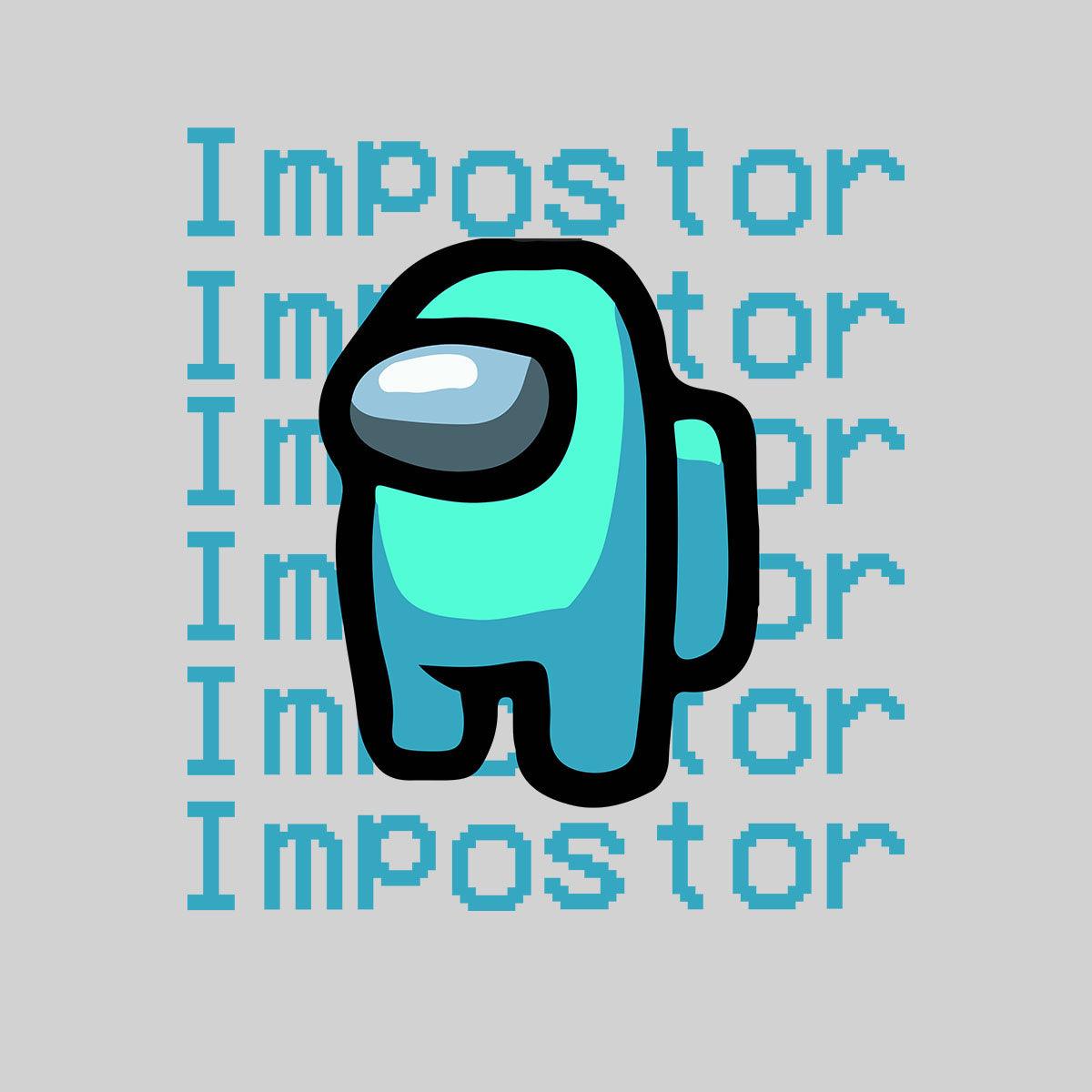 Impostor Among Us Gamer Male Tee Xmas Funny Light Blue Viral Game Retro Unisex T-Shirt - Kuzi Tees