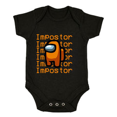 Impostor Among Us Gamer Xmas Funny Orange Viral Game Retro Baby & Toddler Body Suit - Kuzi Tees