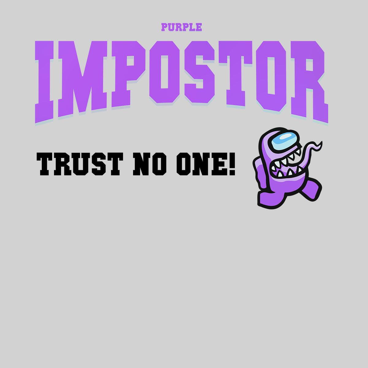 Among Us Tee Trust No One! Impostor Short Sleeved Black Purple Unisex T-Shirt - Kuzi Tees