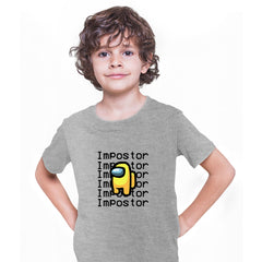 Yellow Impostor Among Us Gamer Kids T-shirt Xmas Funny Viral Game Retro Tee - Kuzi Tees