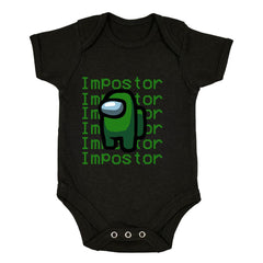 Impostor Among Us Gamer Xmas Funny Dark Green Viral Game Retro Baby & Toddler Body Suit - Kuzi Tees