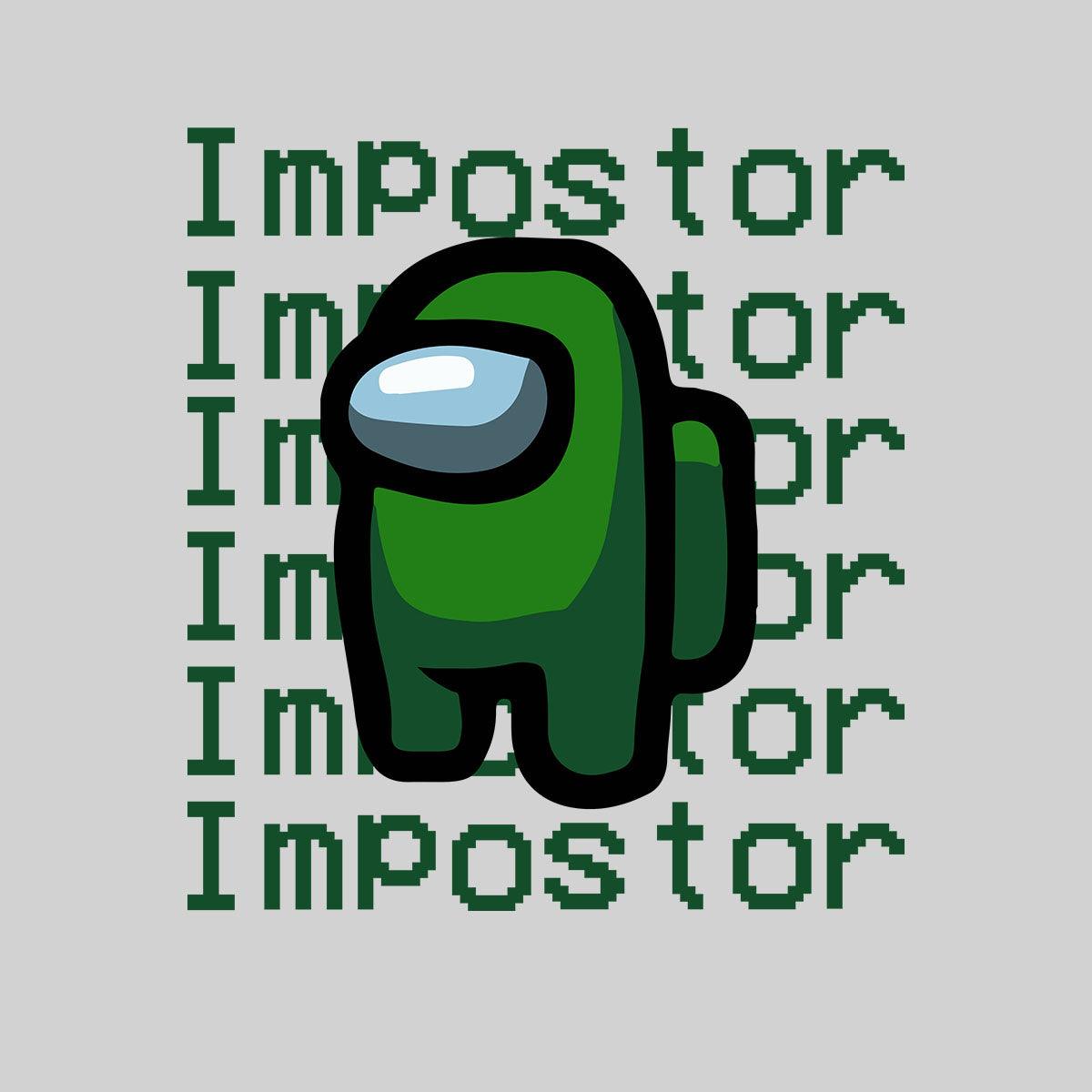 Impostor Among Us Gamer Kids T-shirt Xmas Funny Dark Green Viral Game Retro Tee - Kuzi Tees