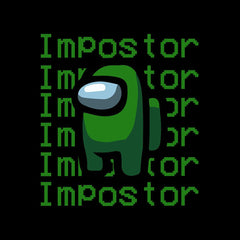 Impostor Among Us Gamer Kids T-shirt Xmas Funny Dark Green Viral Game Retro Tee - Kuzi Tees