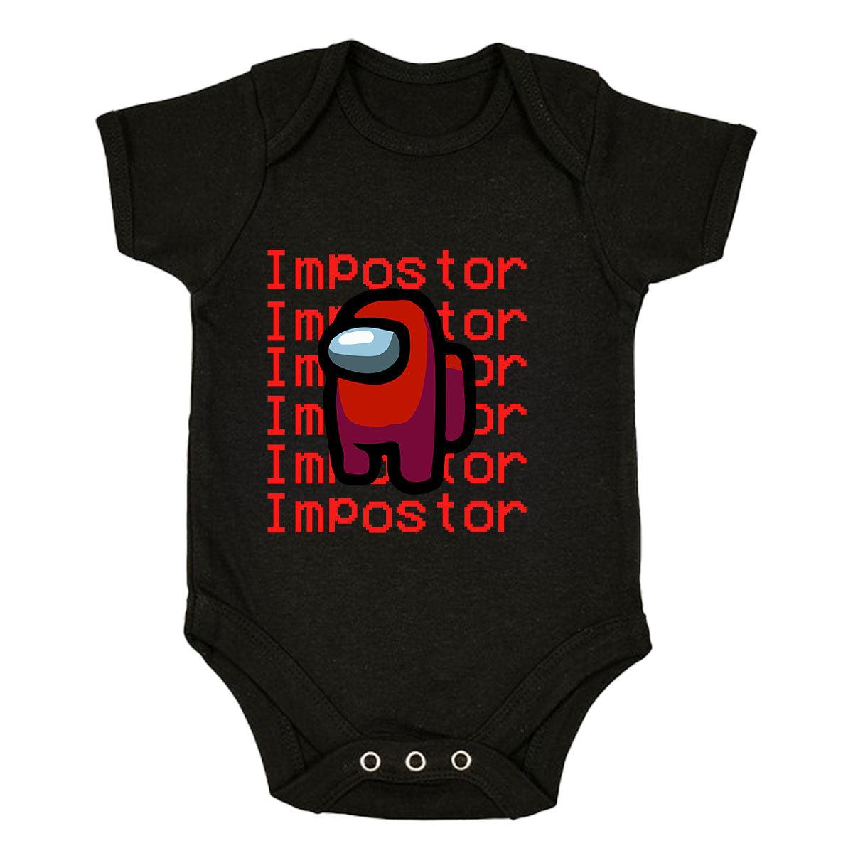 Impostor Among Us Gamer Xmas Funny Red Viral Game Retro Baby & Toddler Body Suit - Kuzi Tees