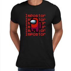 Impostor Among Us Gamer Male Tee Xmas Funny Red Viral Game Retro Unisex T-Shirt - Kuzi Tees