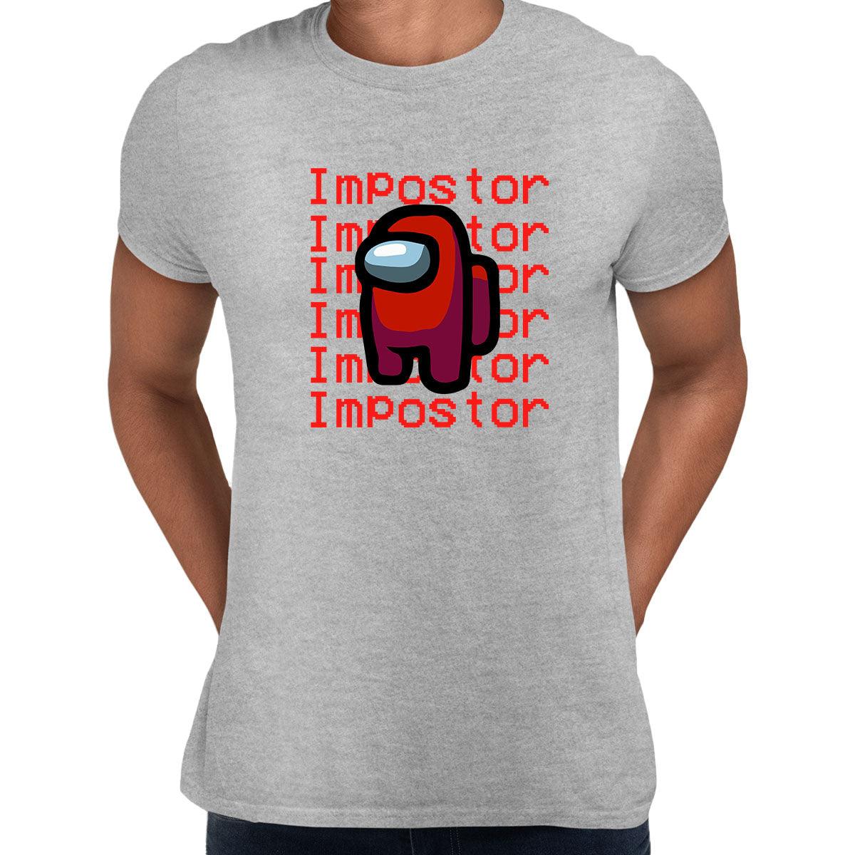 Impostor Among Us Gamer Male Tee Xmas Funny Red Viral Game Retro Unisex T-Shirt - Kuzi Tees