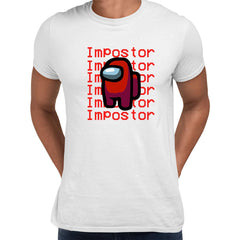 Impostor Among Us Gamer Male Tee Xmas Funny Red Viral Game Retro Unisex T-Shirt - Kuzi Tees