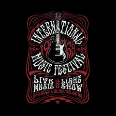 International Rock Music Festival Retro Indie Blues Vintage Typography Unisex T-shirt - Kuzi Tees