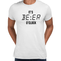 It is Beer oclock Mens Funny T-Shirt Novelty Joke T-Shirt Rude Gift Him Dad Birthday Slogan Unisex T-Shirt - Kuzi Tees