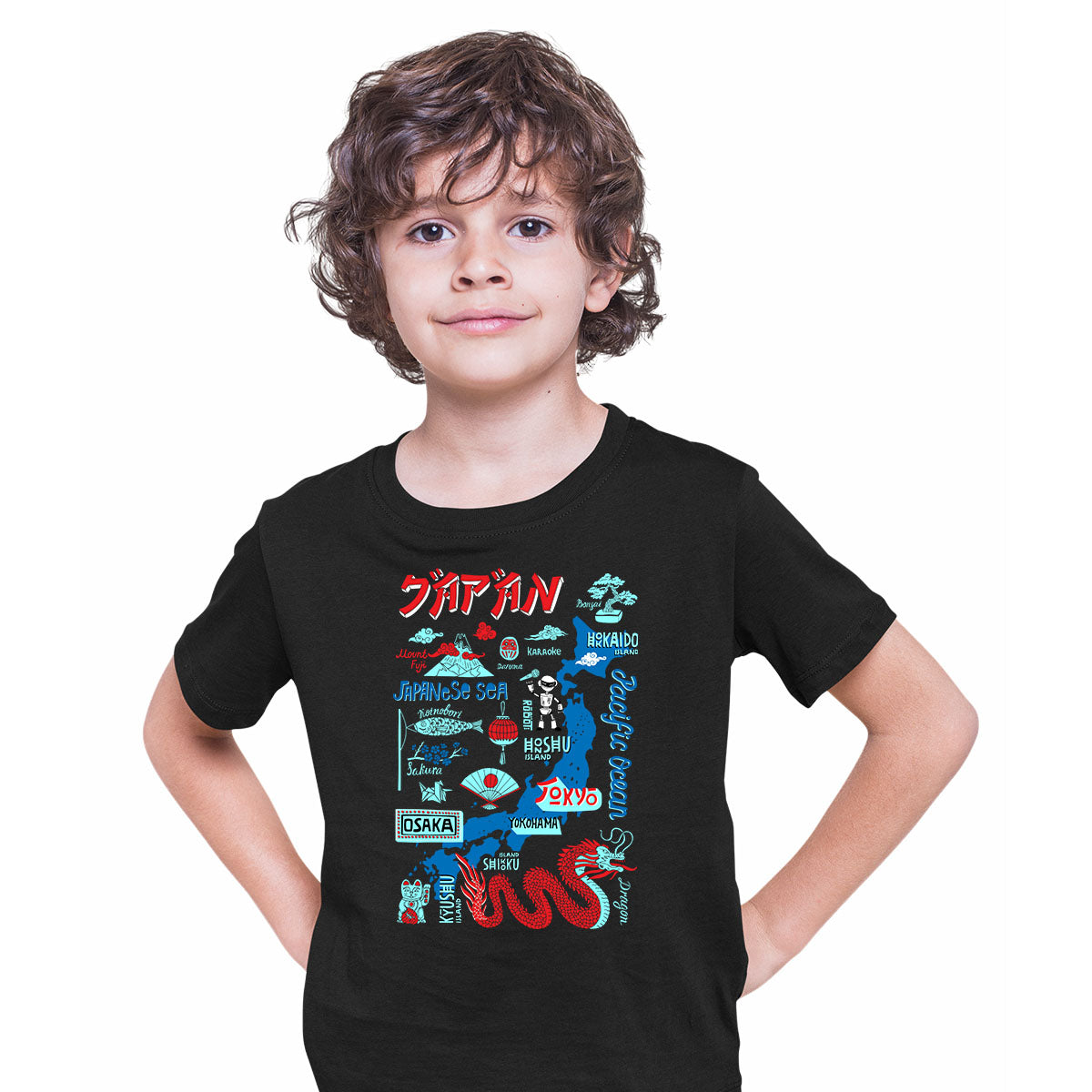 Travel Japan Attraction Typography T-shirt for Kids - Kuzi Tees