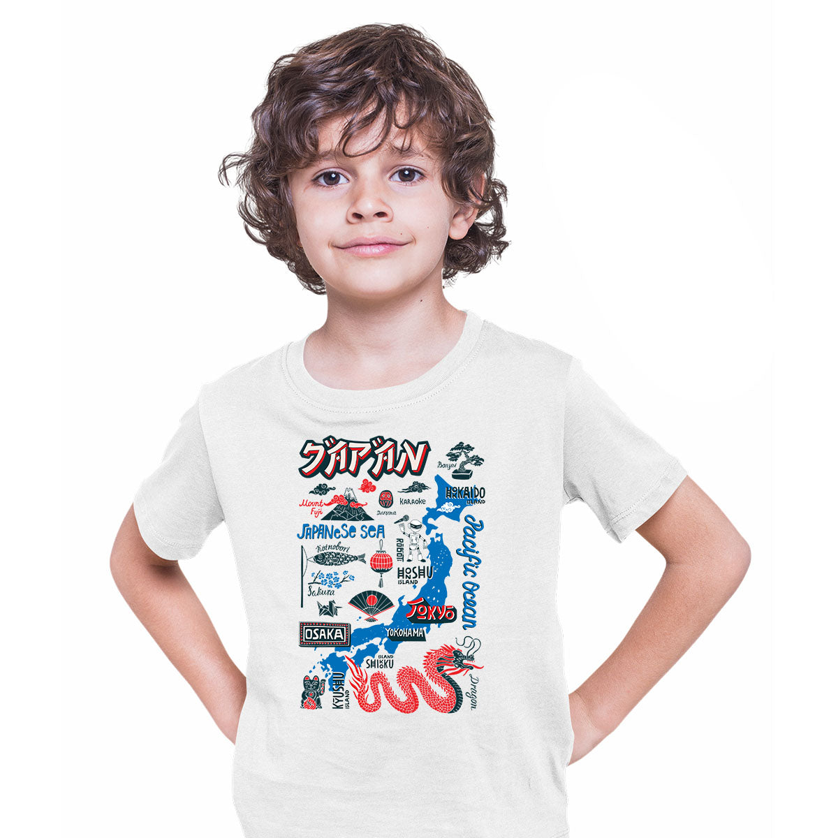 Travel Japan Attraction Typography T-shirt for Kids - Kuzi Tees