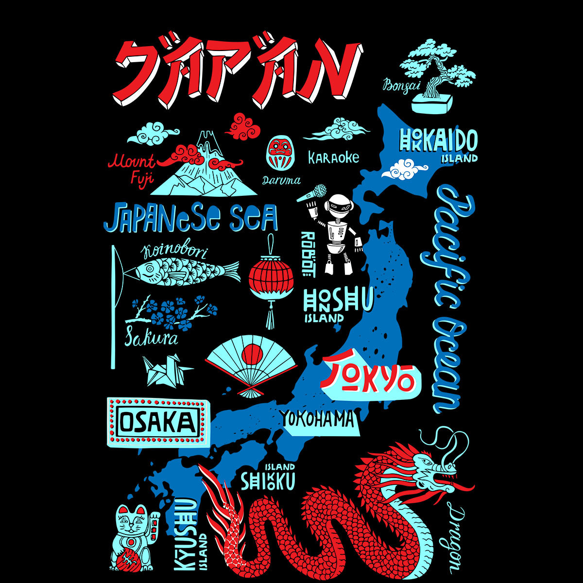 Travel Japan Attraction Typography Unisex Tank Top - Kuzi Tees