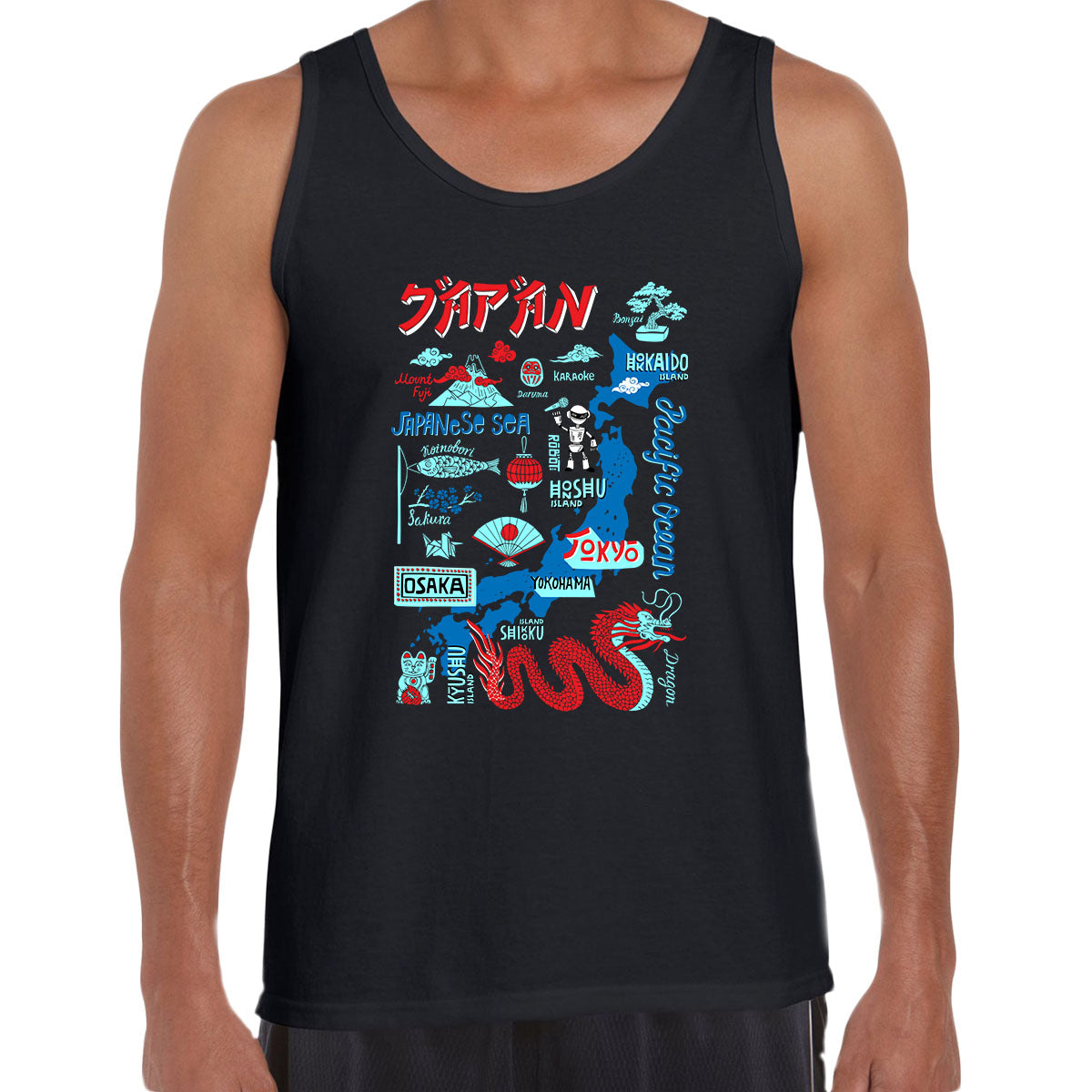 Travel Japan Attraction Typography Unisex Tank Top - Kuzi Tees