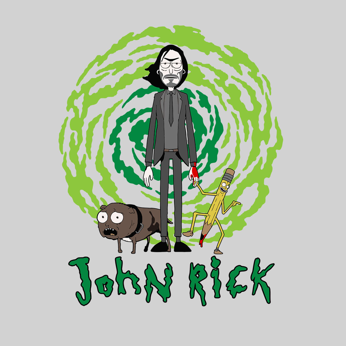 John Vick as a Rick t-shirt Rick and Morty Fan Gift John Vick Movie Lover - Kuzi Tees