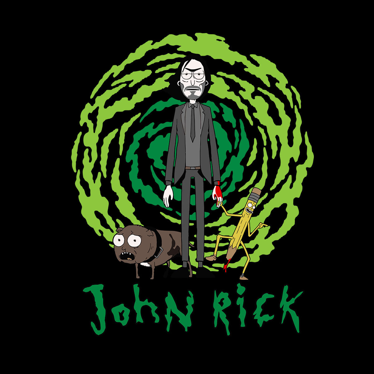 John Vick as a Rick t-shirt Rick and Morty Fan Gift John Vick Movie Lover - Kuzi Tees