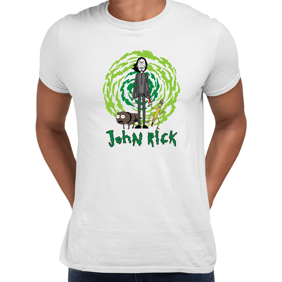 John Vick as a Rick t-shirt Rick and Morty Fan Gift John Vick Movie Lover - Kuzi Tees