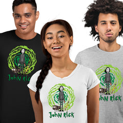 John Vick as a Rick t-shirt Rick and Morty Fan Gift John Vick Movie Lover - Kuzi Tees