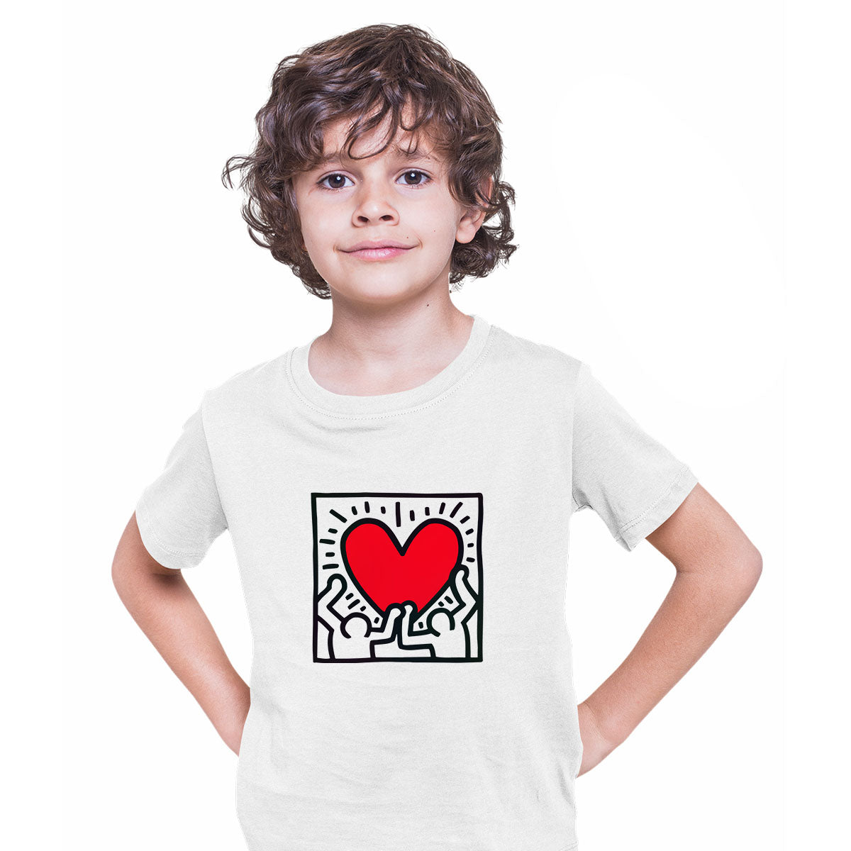 Love Music Talking Heads Abstract Pop Art Heart Kids T-Shirt - Kuzi Tees