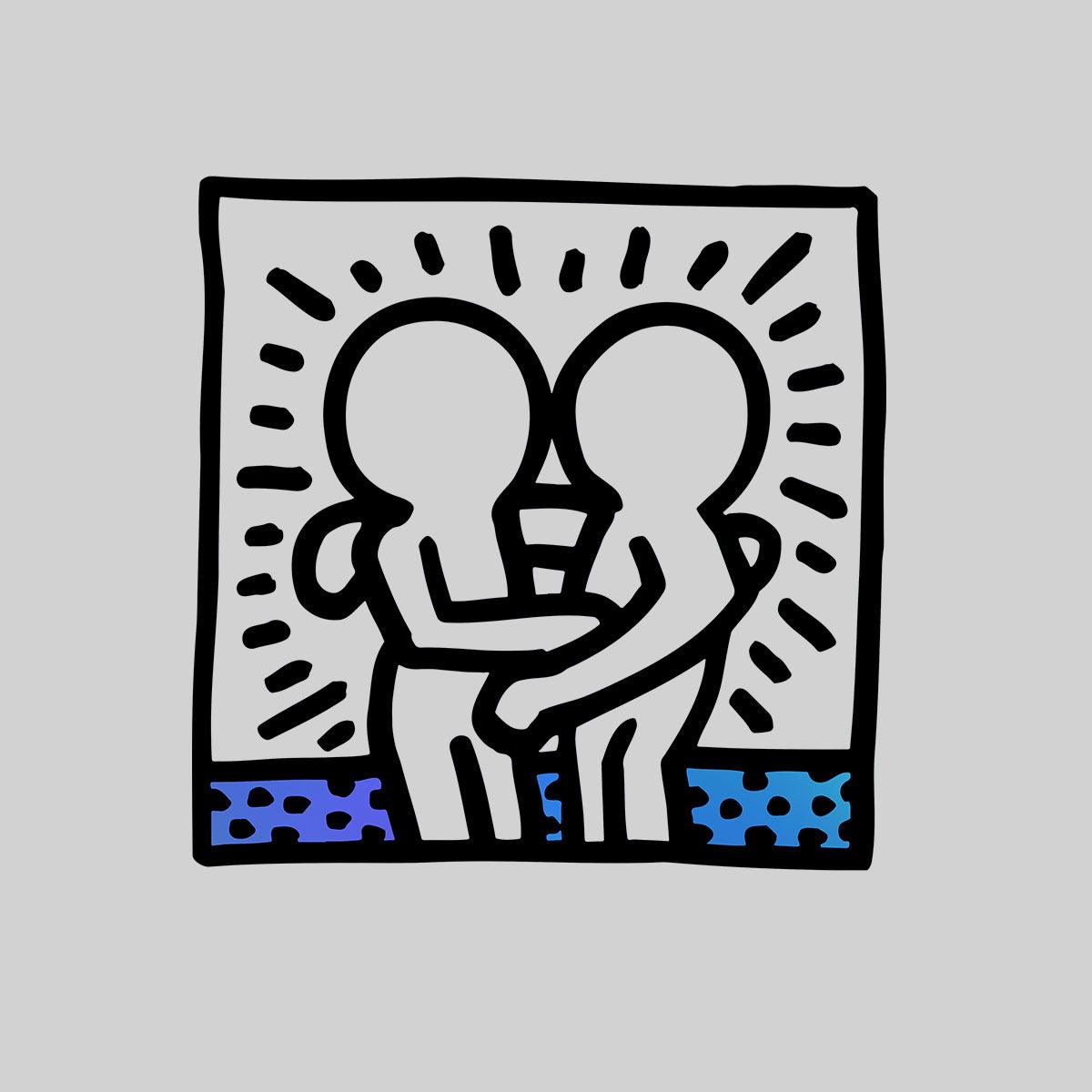 Hugging Pop Art Icon Talking Heads Abstract Kids T-Shirt - Kuzi Tees