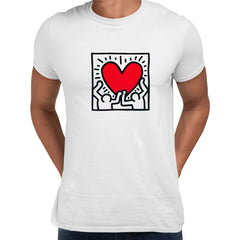 Love Music Talking Heads Abstract Pop Art Heart Unisex keith haring T-Shirt - Kuzi Tees