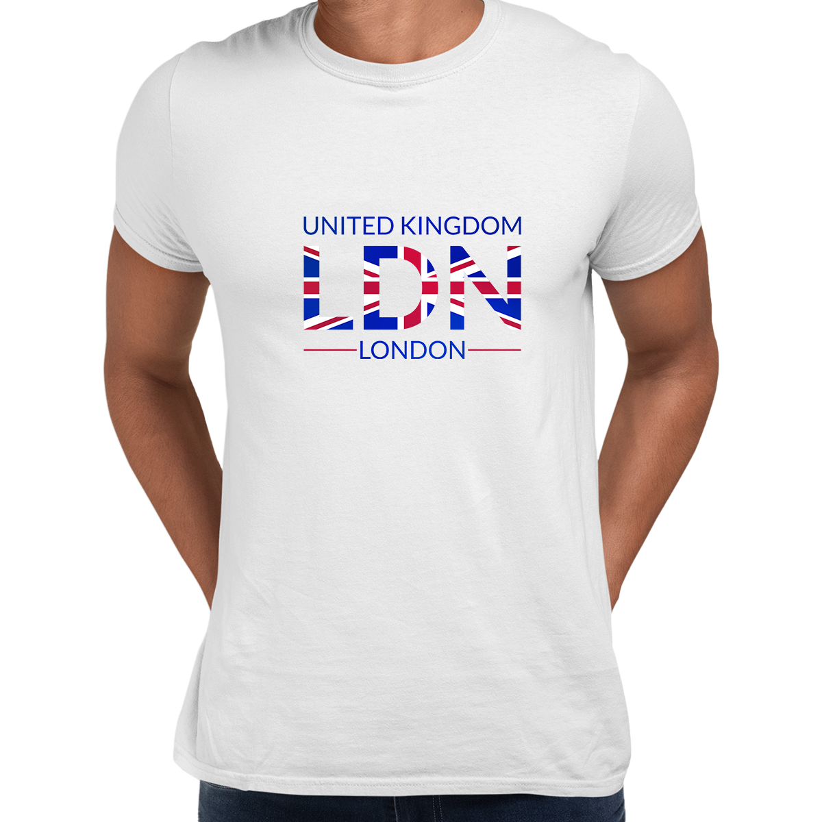 LDN Union Jack Abstract Print Mens T-Shirt Great Britain Flag - Kuzi Tees