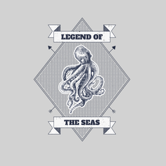 Legend of the seas Octopus Ocean Creature Short sleeve Unisex T-shirt - Kuzi Tees