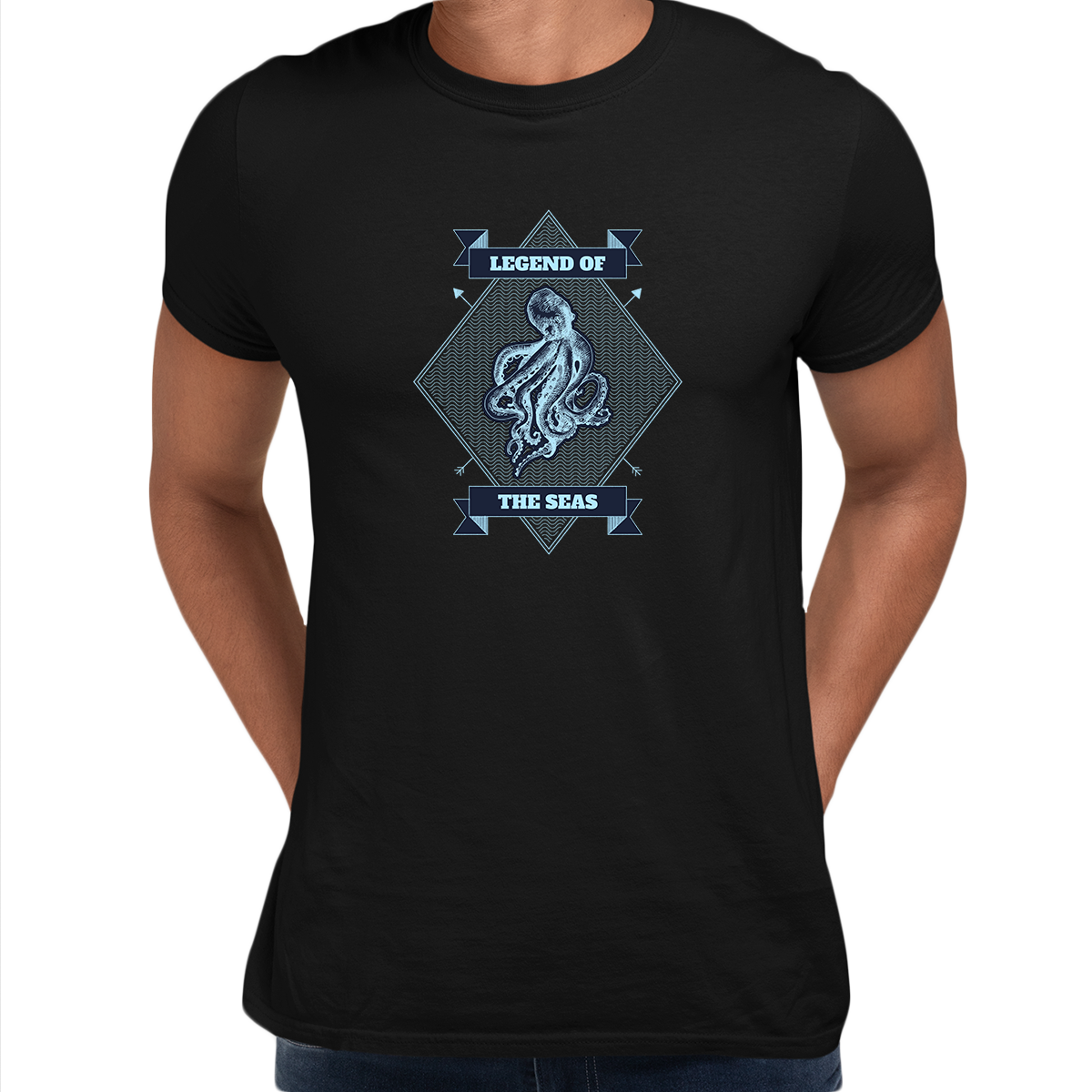 Legend of the seas Octopus Ocean Creature Short sleeve Unisex T-shirt - Kuzi Tees