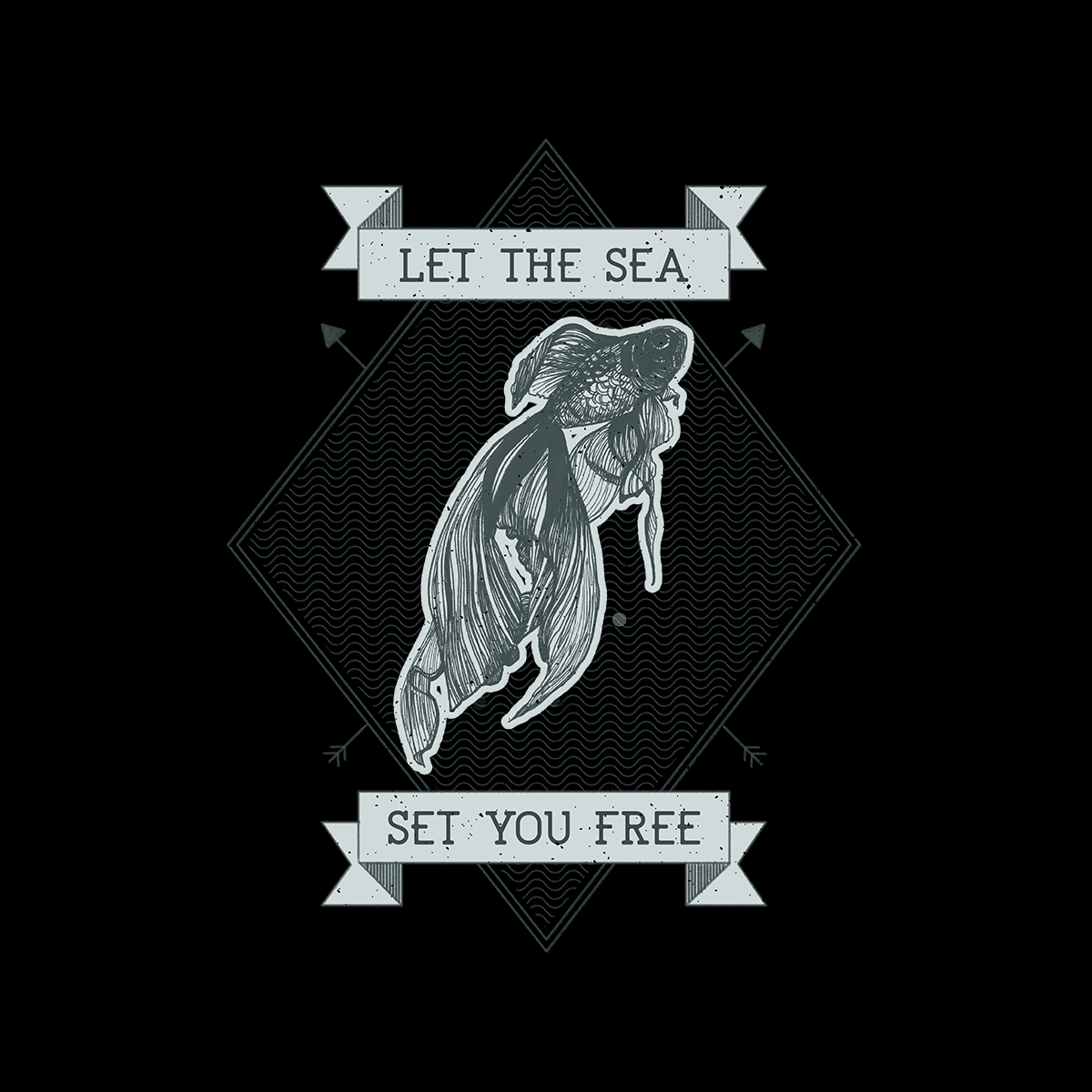 Let the sea set you free Fish Ocean Scuba Diving Sailor Unisex T-shirt - Kuzi Tees