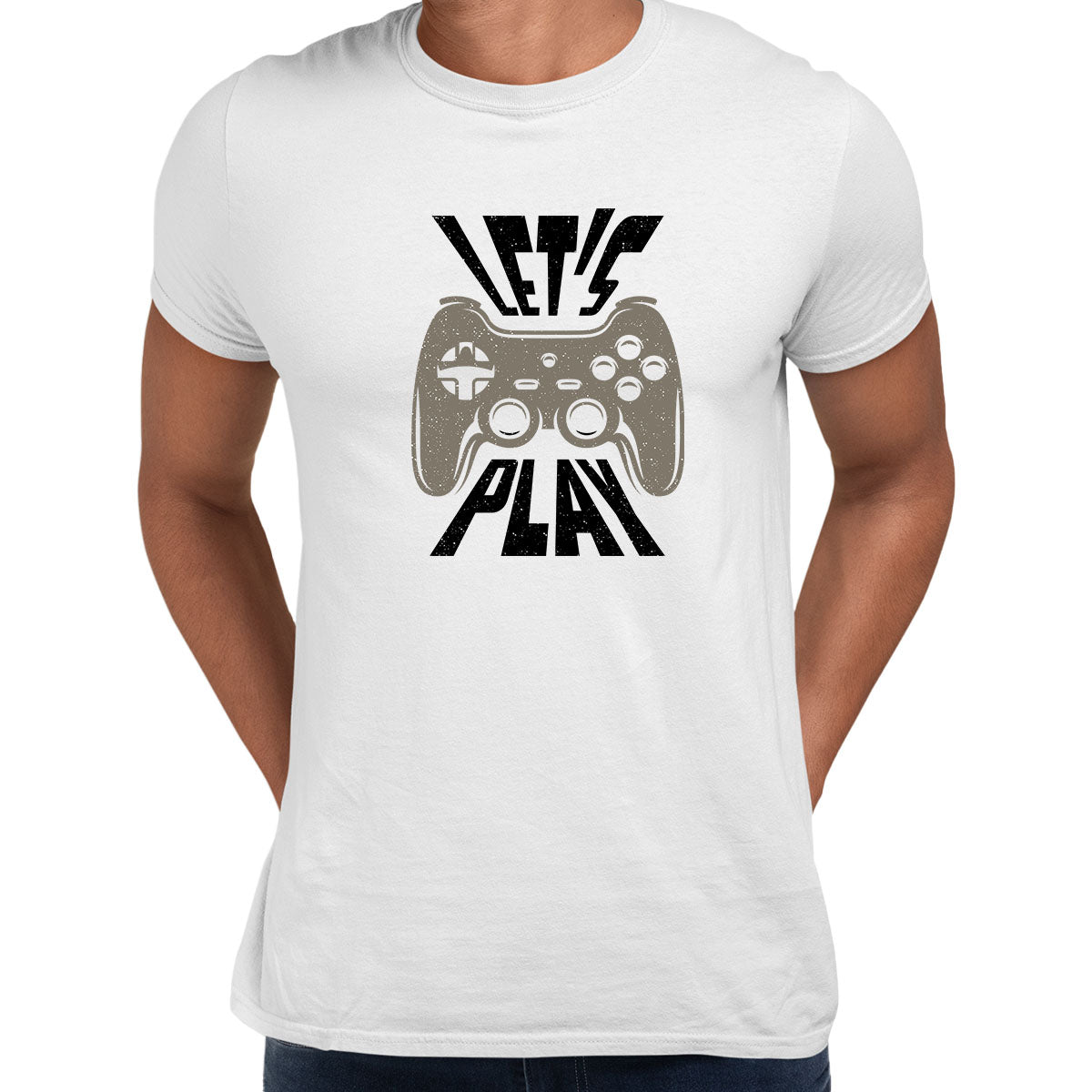 Mens Gaming T-Shirt Old School Gamer Retro Video Game Let's Play Unisex T-Shirt - Kuzi Tees