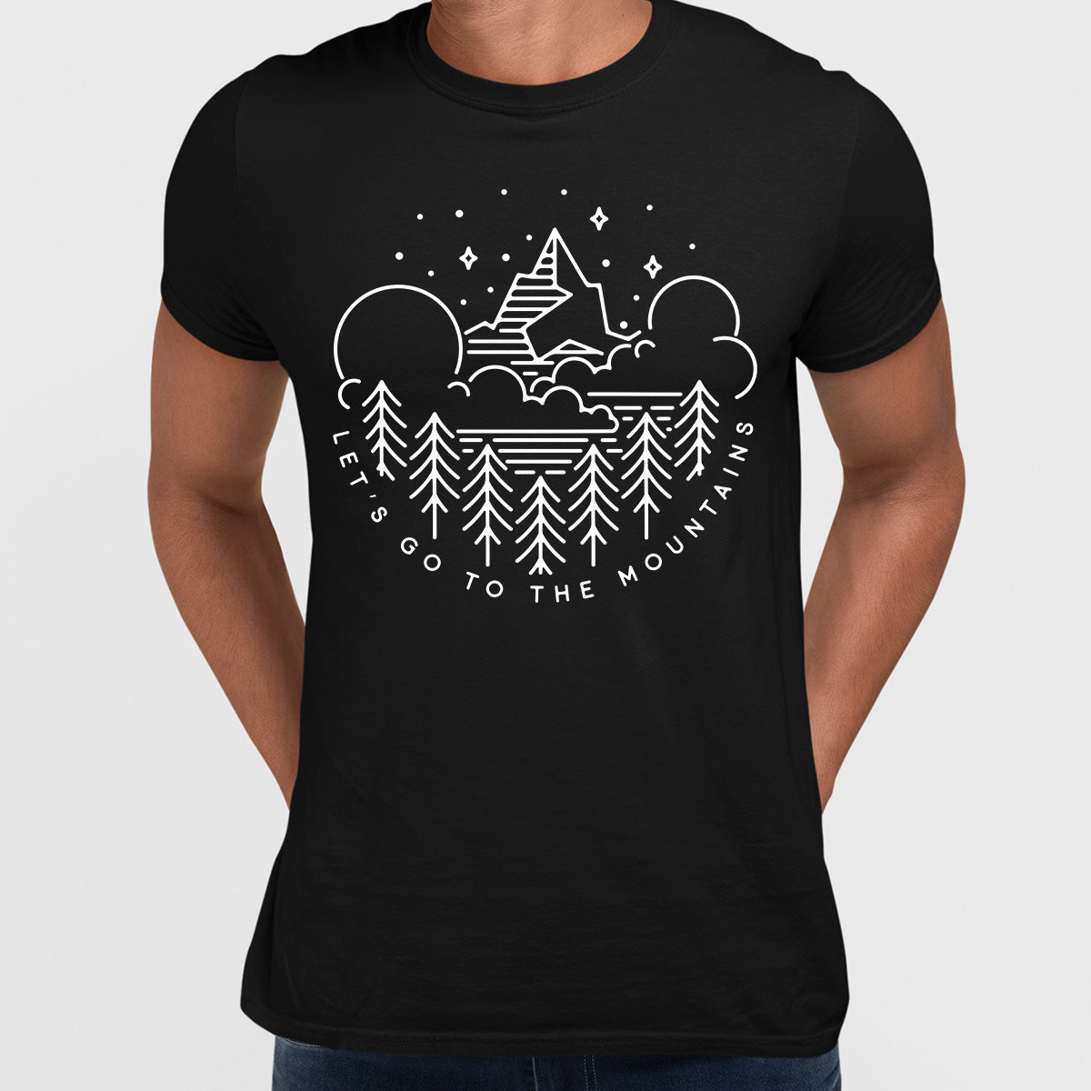 Lets go to the mountains T-shirt - Unique Forest Mountain Minimal Illustration - Kuzi Tees