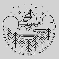 Lets go to the mountains T-shirt - Unique Forest Mountain Minimal Illustration - Kuzi Tees