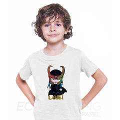 Loki Figurative Superhero Comic Star Tom Hiddleston T-shirt for Kids - Kuzi Tees