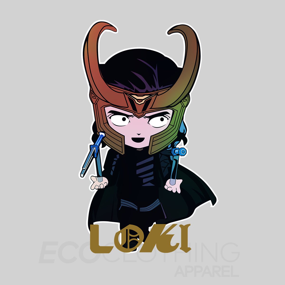 Loki Figurative Superhero Comic Star Tom Hiddleston Grey 2XL Unisex T-Shirt - Discounted - Kuzi Tees